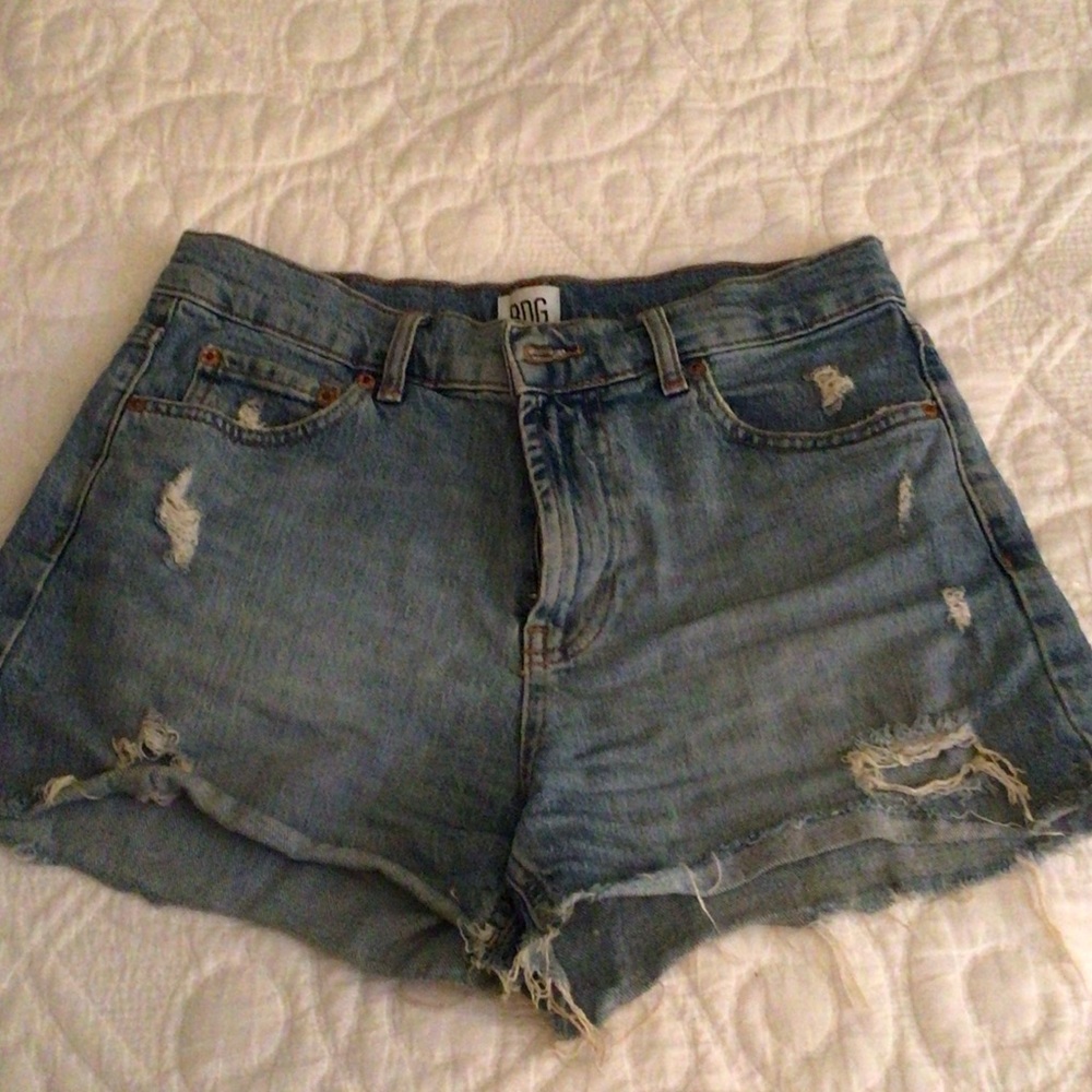BDG Light Blue Distressed Jean Shorts